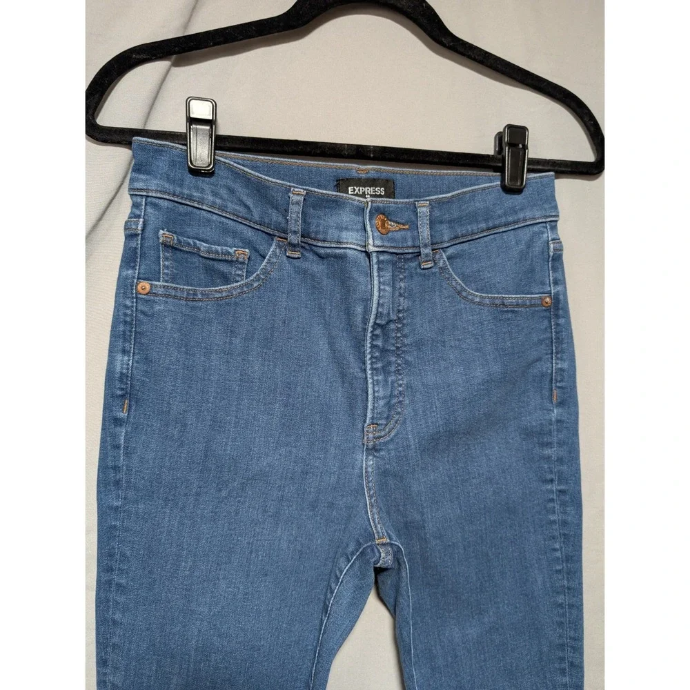 Express Women's Medium Wash High Rise Skinny Jeans‎ Stretch Denim Size 6